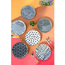 Porland New Fractal 20 cm 6 Parça Yeni Şeritli Pasta Takımı