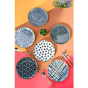 Porland New Fractal 20 cm 6 Parça Yeni Şeritli Pasta Takımı