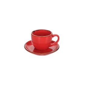 Porland New Standard Seasons Kırmızı Tabaklı 90 cc 12 Adet Kahve Fincanı