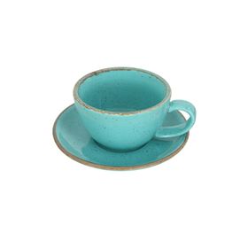 Porland New Standard Seasons Turkuaz Tabaklı 280 cc 6 Adet Çay Fincanı