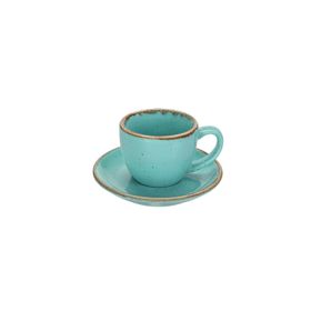 Porland New Standard Seasons Turkuaz Tabaklı 90 cc Kahve Fincanı