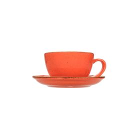 Porland New Standard Seasons Turuncu 200 cc Tabaklı Çay Fincanı