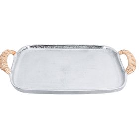 Porland Nora 38x25x4 cm Silver Tepsi