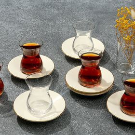 Porland Peride Altın Yaldız 12 Parça 6 Kişilik Çay Takımı