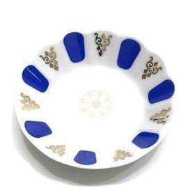 Porland Porselen 11 cm 6'lı Mavi Yaldızlı Çay Tabağı