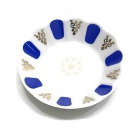 Porland Porselen 11 cm 6'lı Mavi Yaldızlı Çay Tabağı