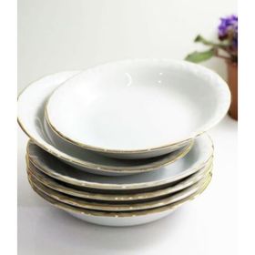 Porland Porselen Altın Yaldızlı 16 cm Çukur Tabak