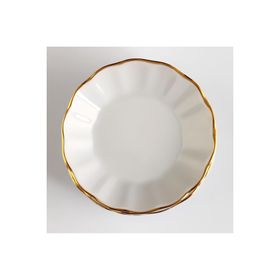Porland Porselen İnci Gold 6 Kişilik Kahveci Çay Tabağı