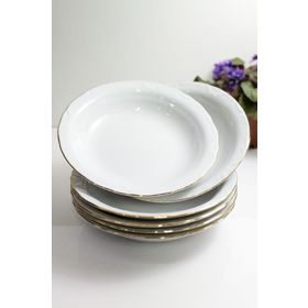 Porland Porselen Lal 20 cm 12 adet Çukur Yemek Tabak