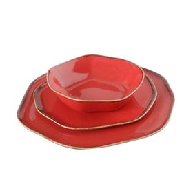 Porland Pure Seasons Kırmızı 3 Parça Yemek Takımı