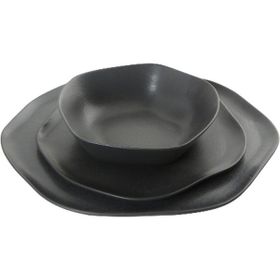 Porland Pure Seasons Siyah 3 Parça Yemek Takımı