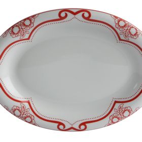 Porland Red Manoir Desen 2 29 cm Kayık Tabak