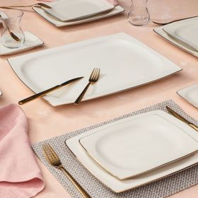 Porland Riva Altın Yaldız 27 Parça 6 Kişilik Pasta Çay Takımı