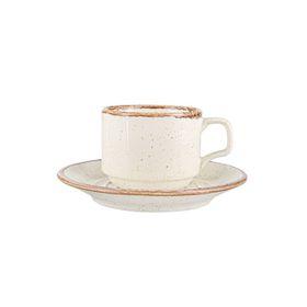 Porland Seasons Bej 190 cc 6 Adet Tabaklı Çay Fincanı