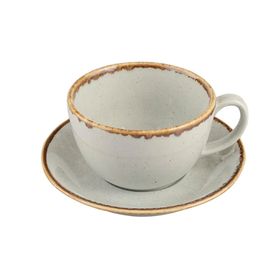 Porland Seasons Gri 370 cc 6 Adet Tabaklı Çay Fincanı