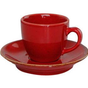 Porland Seasons Kırmızı Tabaklı 80 cc Kahve Fincanı