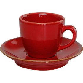 Porland Seasons Kırmızı Tabaklı 80 cc Kahve Fincanı