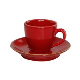 Porland Seasons Kırmızı Tabaklı 80 cc Kahve Fincanı