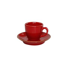 Porland Seasons Kırmızı Tabaklı 80 cc Kahve Fincanı