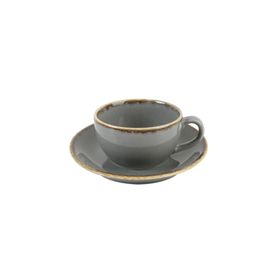 Porland Seasons Koyu Gri 207 cc Tabaklı Çay Fincanı