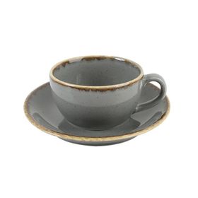 Porland Seasons Koyu Gri 207 cc Tabaklı Çay Fincanı