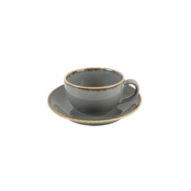 Porland Seasons Koyu Gri 207 cc Tabaklı Çay Fincanı