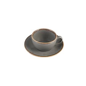 Porland Seasons Koyu Gri 250 cc 6 Adet Tabaklı Çay Fincanı