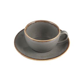 Porland Seasons Koyu Gri 250 cc Tabaklı Çay Fincanı