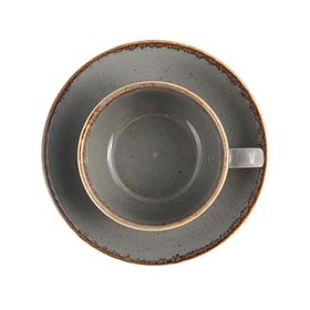Porland Seasons Koyu Gri 370 cc 6 Adet Tabaklı Çay Fincanı