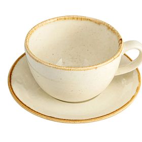 Porland Seasons Sarı 370 cc 6 Adet Tabaklı Çay Fincanı