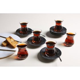 Porland Seasons Siyah 12 Parça 6 Kişilik Çay Takımı