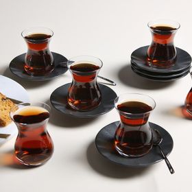 Porland Seasons Siyah 12 Parça 6 Kişilik Çay Takımı