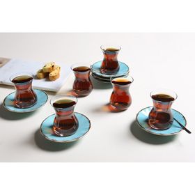 Porland Seasons Turkuaz 12 Parça 6 Kişilik Çay Takımı