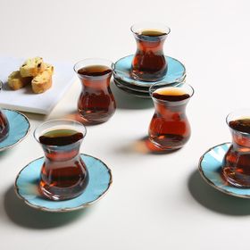 Porland Seasons Turkuaz 12 Parça 6 Kişilik Çay Takımı