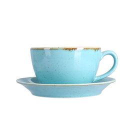 Porland Seasons Turkuaz 370 cc 6 Adet Tabaklı Çay Fincanı