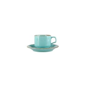 Porland Seasons Turkuaz Tabaklı 190 cc 6 Adet Çay Fincanı