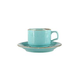Porland Seasons Turkuaz Tabaklı 190 cc 6 Adet Çay Fincanı
