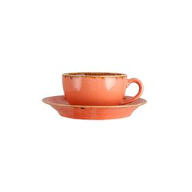 Porland Seasons Turuncu 250 cc Tabaklı Çay Fincanı