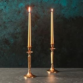 Porland Shine Altın 25 cm 2'li Set Şamdan Mum