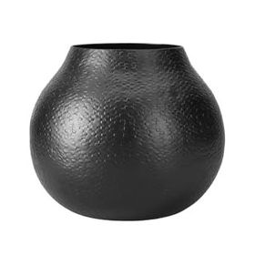 Porland Sia Siyah 23 cm Yuvarlak Vazo