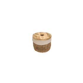 Porland Smyrna Natural Silindir 18 cm Kapaklı Sepet