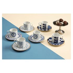 Porland Spotty 6 Kişilik 12 Parça 90 cc Kahve Fincan Takım