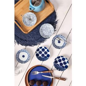 Porland Spotty 6'lı 11 cm Karma Desen Çay Tabağı