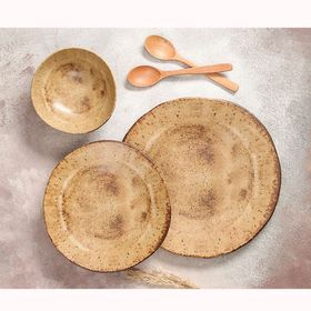 Porland Stoneware Natura 3 Parça Tek Kişilik Yemek Takımı