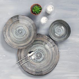 Porland Stoneware Vintage 3 Parça Tek Kişilik Yemek Takımı