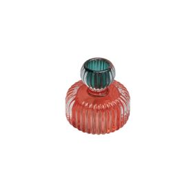 Porland Stripe Pembe Yeşil 7 cm Şamdan Mumluk