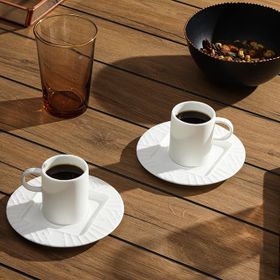 Porland Superior Bone Porcelain Elix 2 Kişilik 85 cc Kahve Takımı