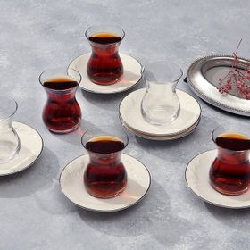 Porland Suzanne Platin 12 Parça 6 Kişilik Çay Takımı