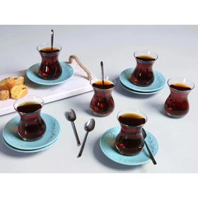 Porland Suzanne Seasons Turkuaz 12 Parça 6 Kişilik Çay Takımı