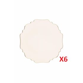 Porland Tide Altın Yaldız 27 cm 6'lı Düz Tabak